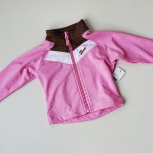 Luv Athletic Jacket pink brown zippered 12M